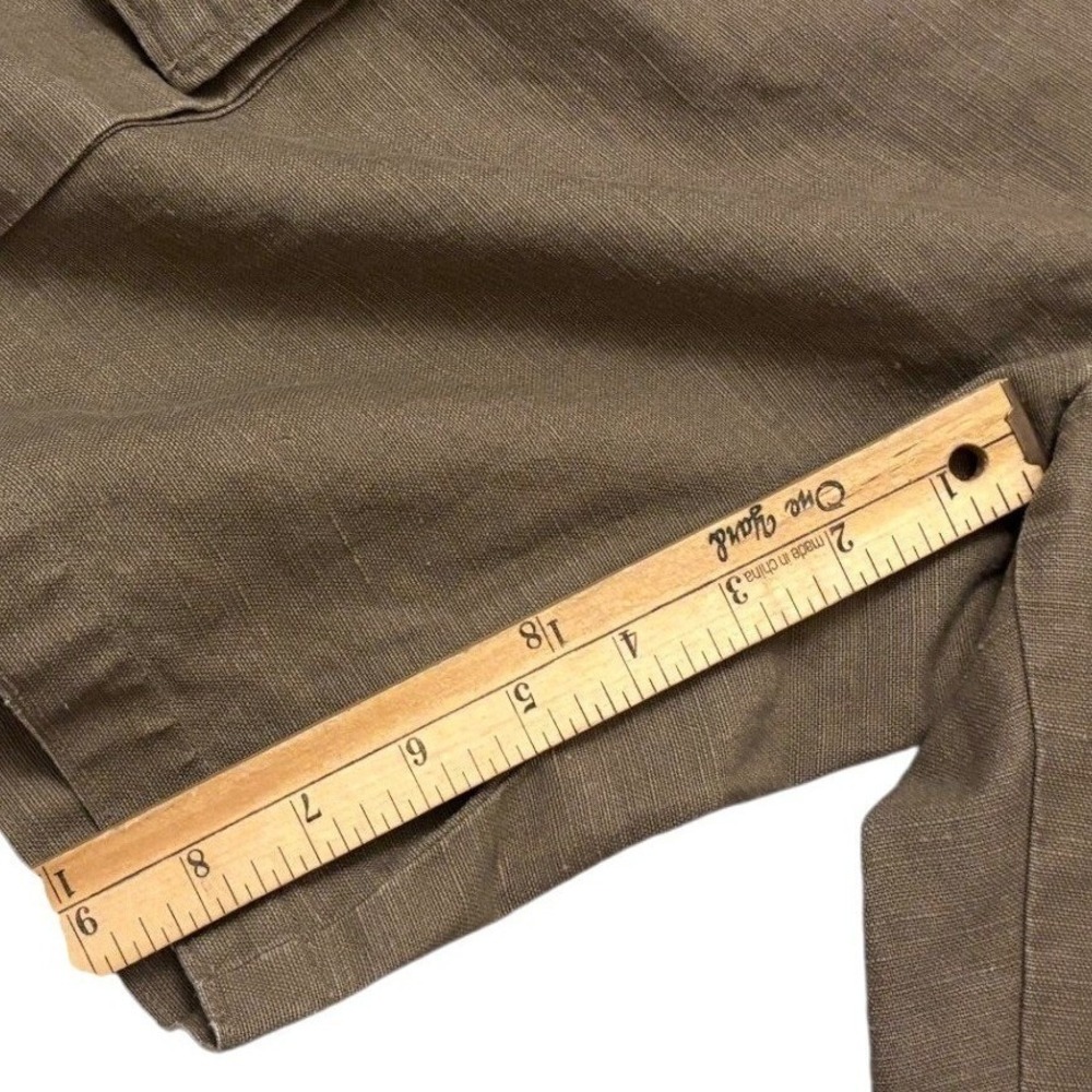 Vtg Y2K Banana Republic Linen Relax Fit Cargo Camp Shorts Men 34 Green Military - Picture 7 of 9